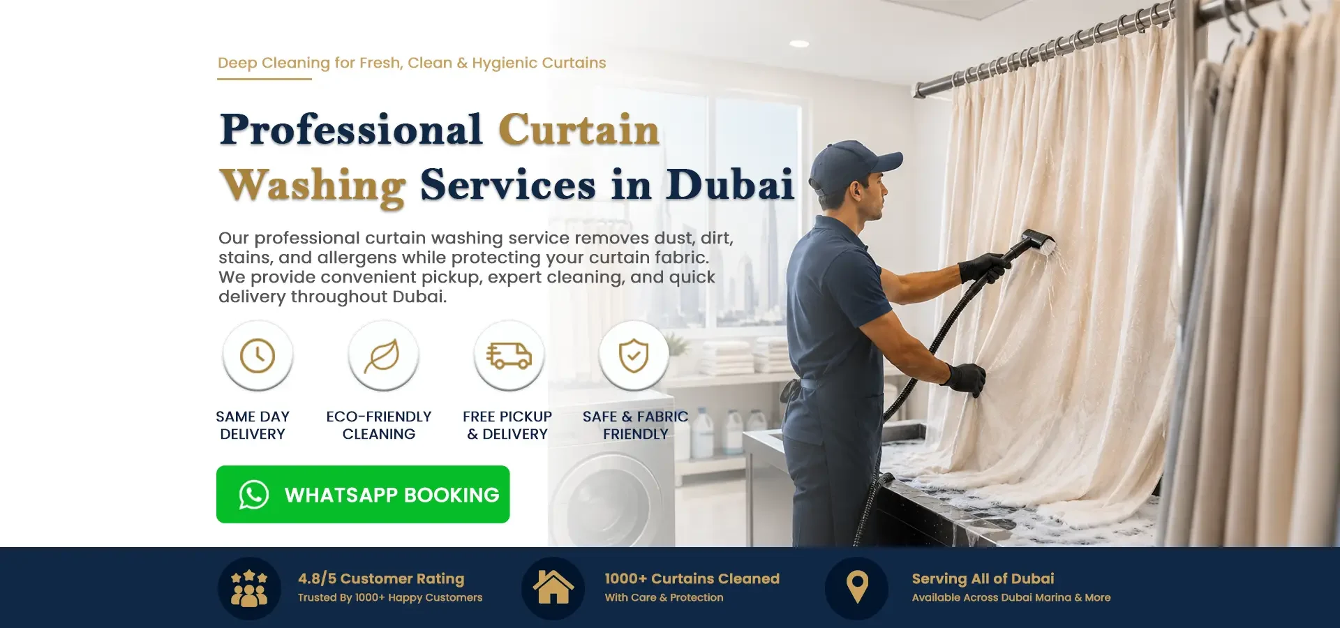 Professional Curtain Washing Desktop banner